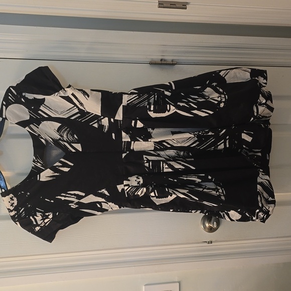Dom Streater Abstract Print Dress With Balloon Hemline Size 10 (0728C) - Picture 4 of 9